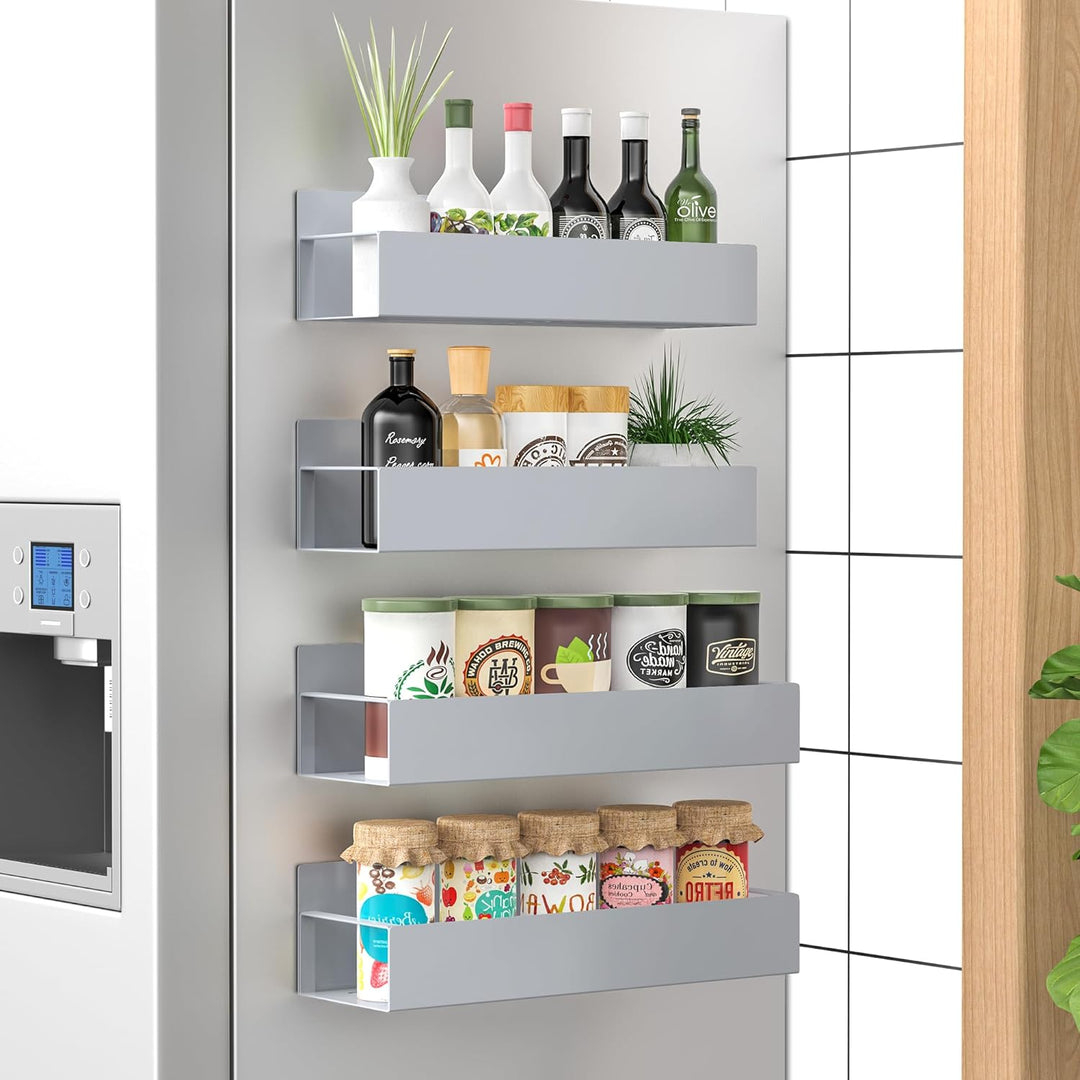 Magnetic Spice Rack Set of 4 – SpiceGrip-Grey-State of Style