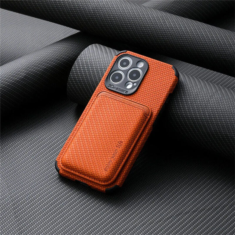 MagSafe Wallet Phone Case - TitanWallet-Carbon Orange-iPhone 15 Pro Max-State of Style