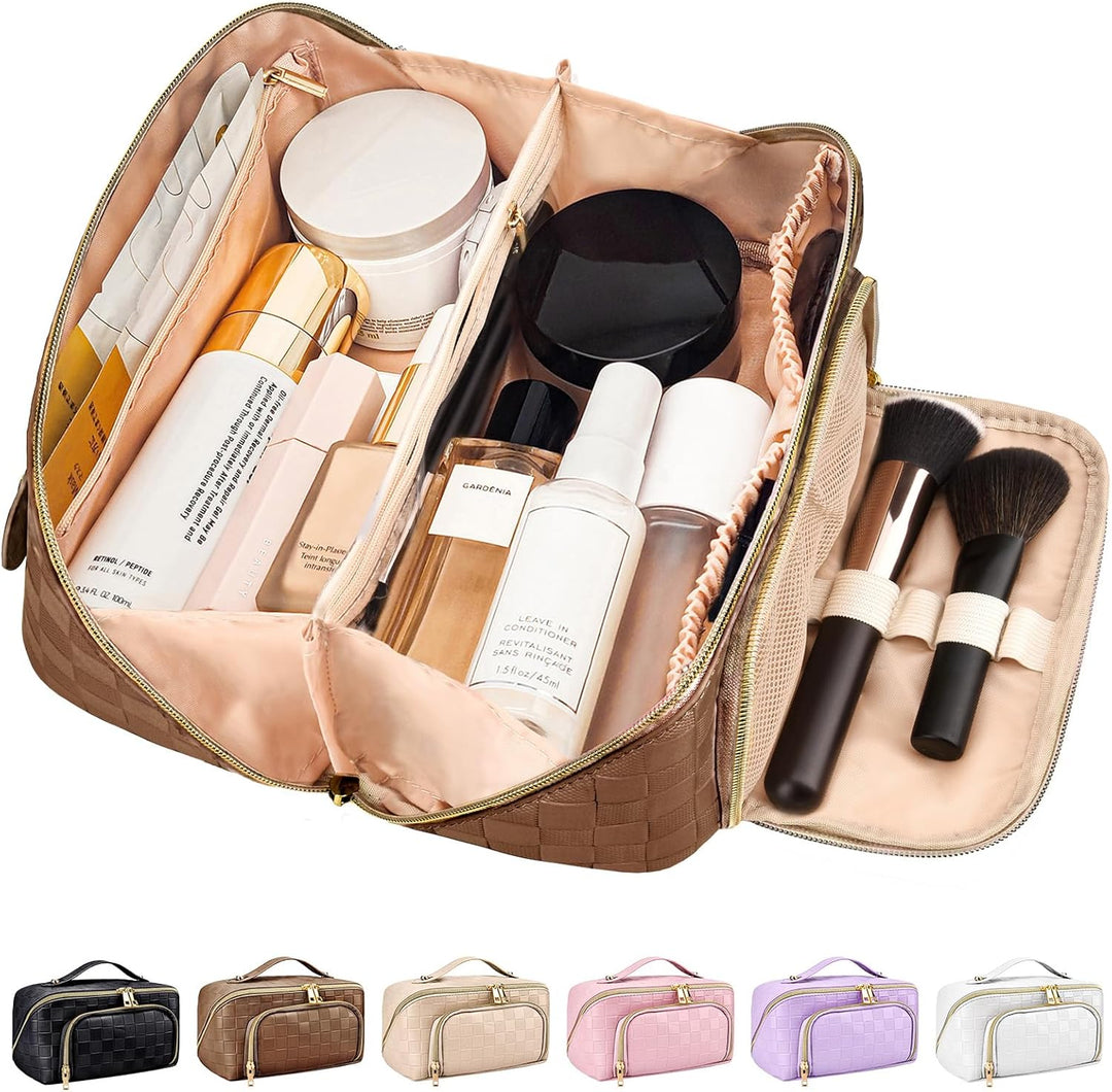 Make-up Bag – Large Capacity & Waterproof-Brown-State of Style
