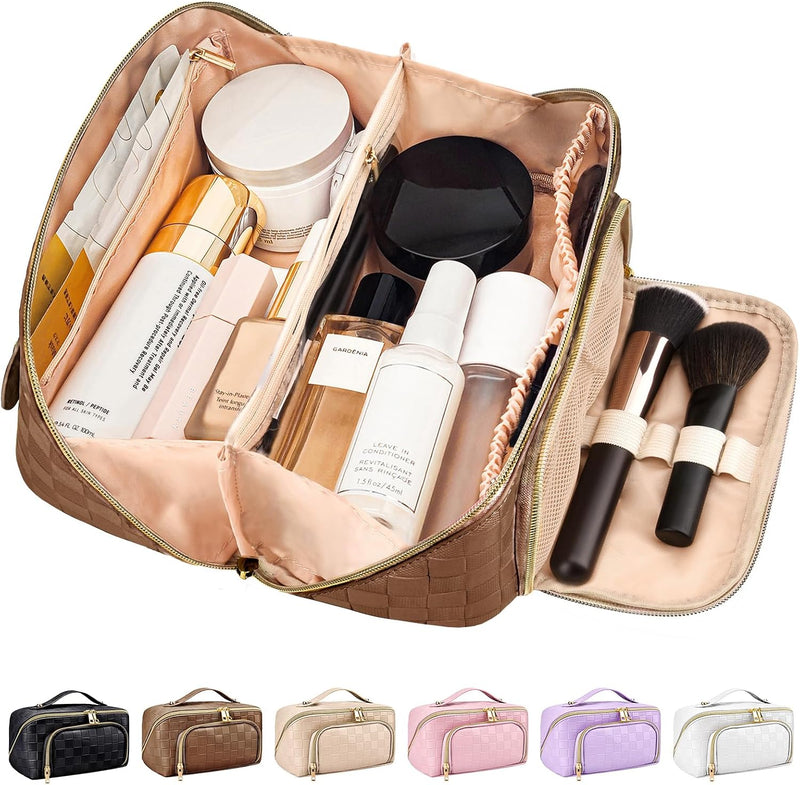 Make-up Bag – Large Capacity & Waterproof-Brown-State of Style