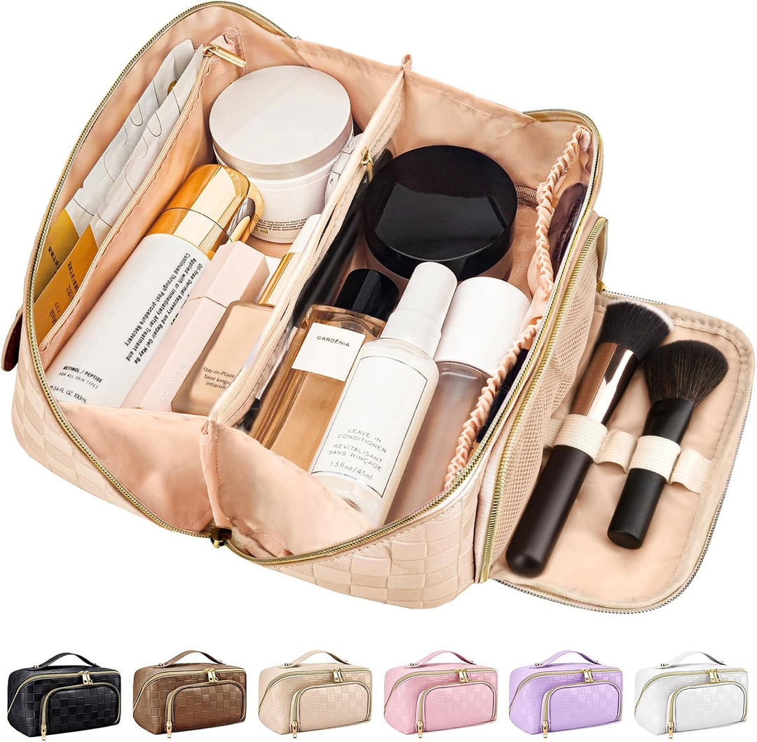 Make-up Bag – Large Capacity & Waterproof-Brown-State of Style