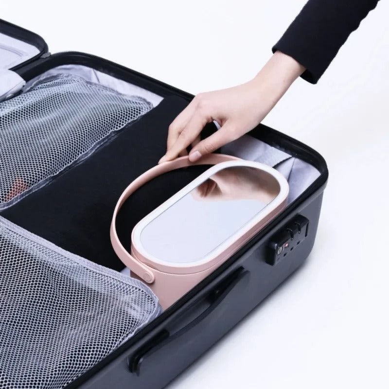 Make-up Case with LED Mirror - Lumivault-Pink-State of Style
