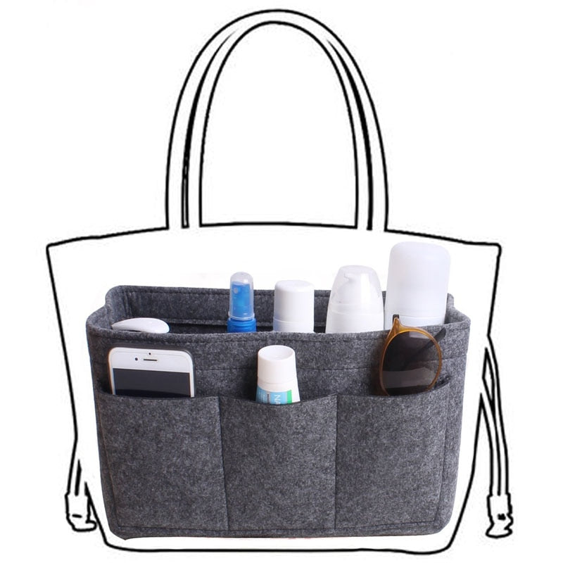 Felt Handbag and Make-Up Organiser Insert