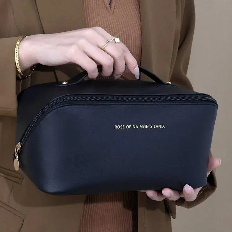 MAKEUP ORGANISER WITH ZIPPER – LUXURY TOILETRY BAG FOR TRAVEL-Brown-State of Style