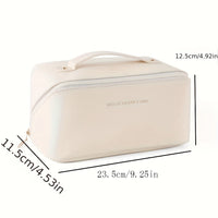MAKEUP ORGANISER WITH ZIPPER – LUXURY TOILETRY BAG FOR TRAVEL-Brown-State of Style