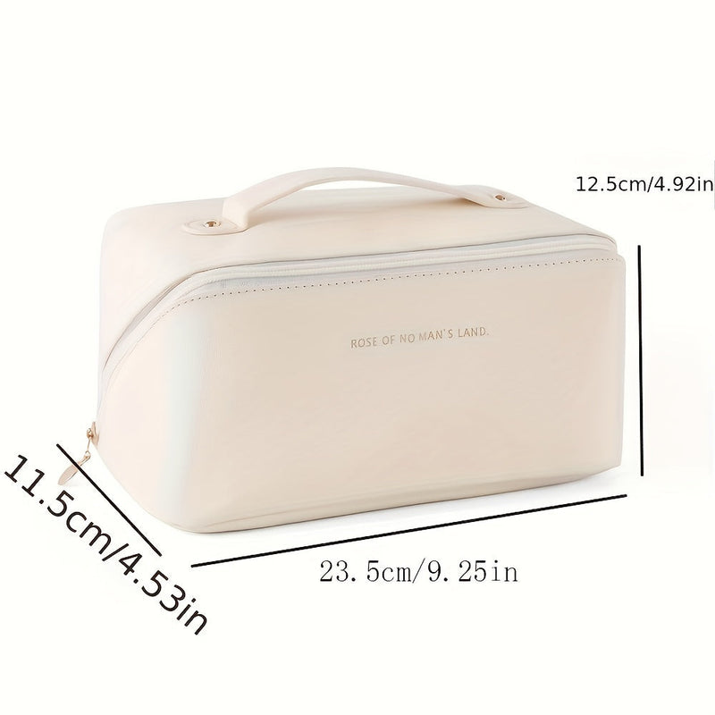 MAKEUP ORGANISER WITH ZIPPER – LUXURY TOILETRY BAG FOR TRAVEL-Brown-State of Style