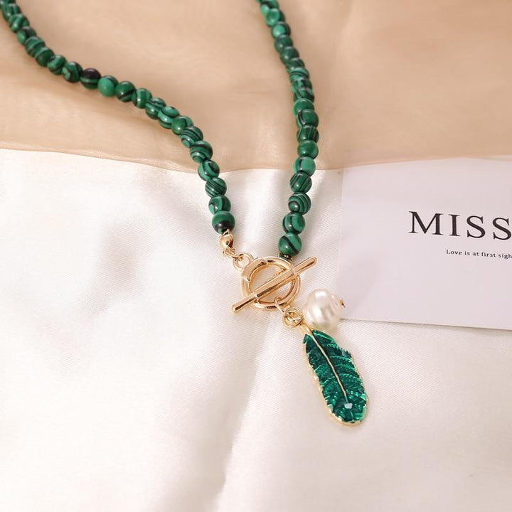 Malachite Natural Aura Necklace - Thalina-State of Style