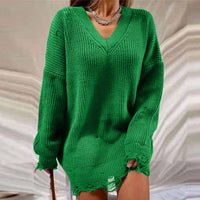 MariasDress | Women's Cosy Knit Sweater Dress-Green-S-State of Style
