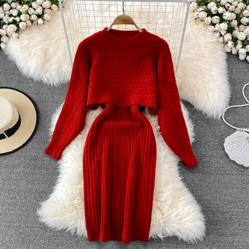 MariekesSet | Women's Relaxed Loungewear Set-Red-State of Style