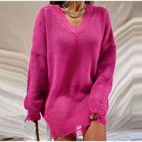 MariesDress | Women's Cosy Knit Sweater Dress-Pink-S-State of Style