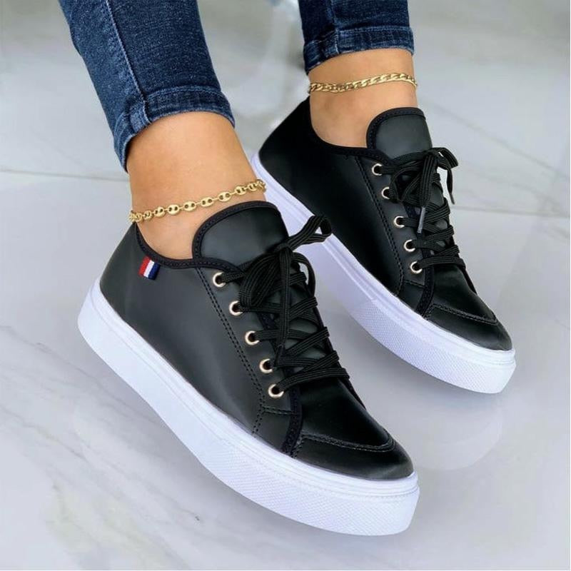 MarisaSneaks | Women's Platform Athletic Shoes-Black-4.5-State of Style