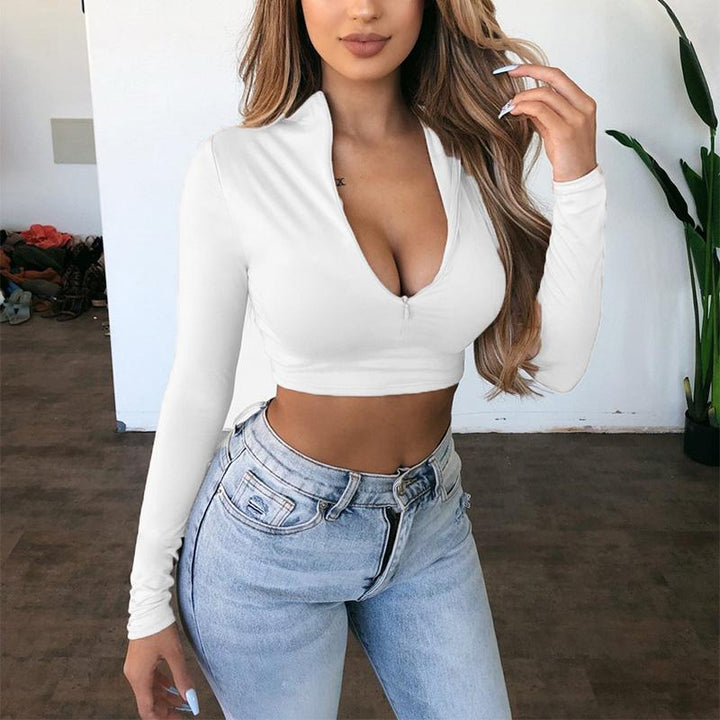 MarlieksTop | Women's Trendy Cropped Top-White-S-State of Style