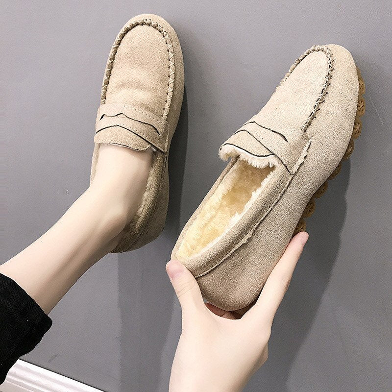 MarliesLoafers | Women's Slip-On Loafers-Khaki-4.5-State of Style