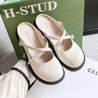 Mary Jane Pumps with Stylish Buckle - Clara-Ivory-3.0-State of Style
