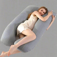 Maternity Pillow – MammaNest-Grey Striped-State of Style