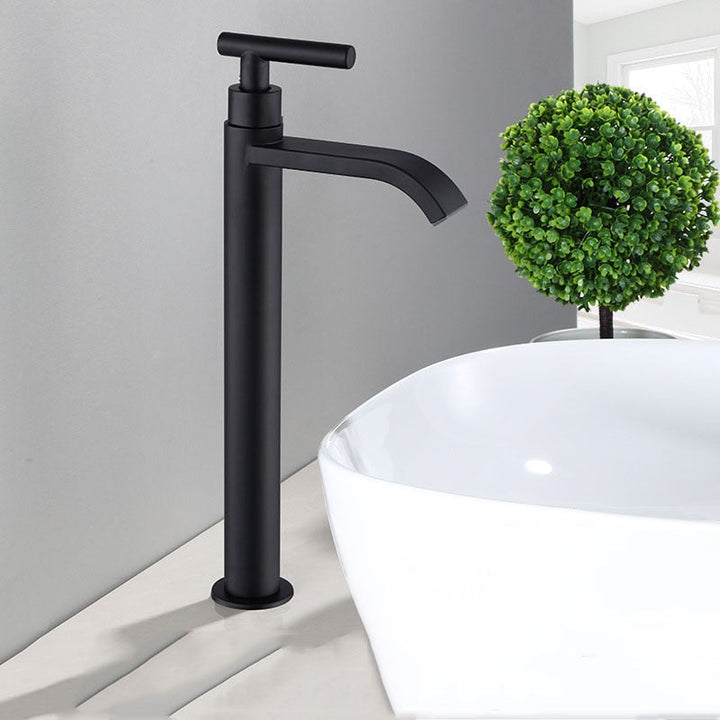 Matte Black Cold Water Basin Tap – Noira-Round-State of Style