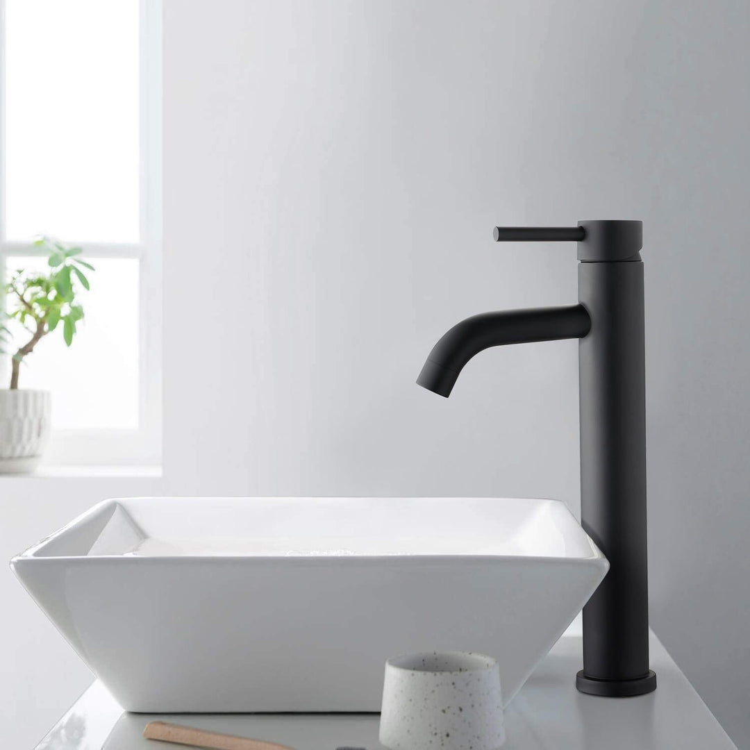 Matte Black Cold Water Basin Tap – Noira-Round-State of Style