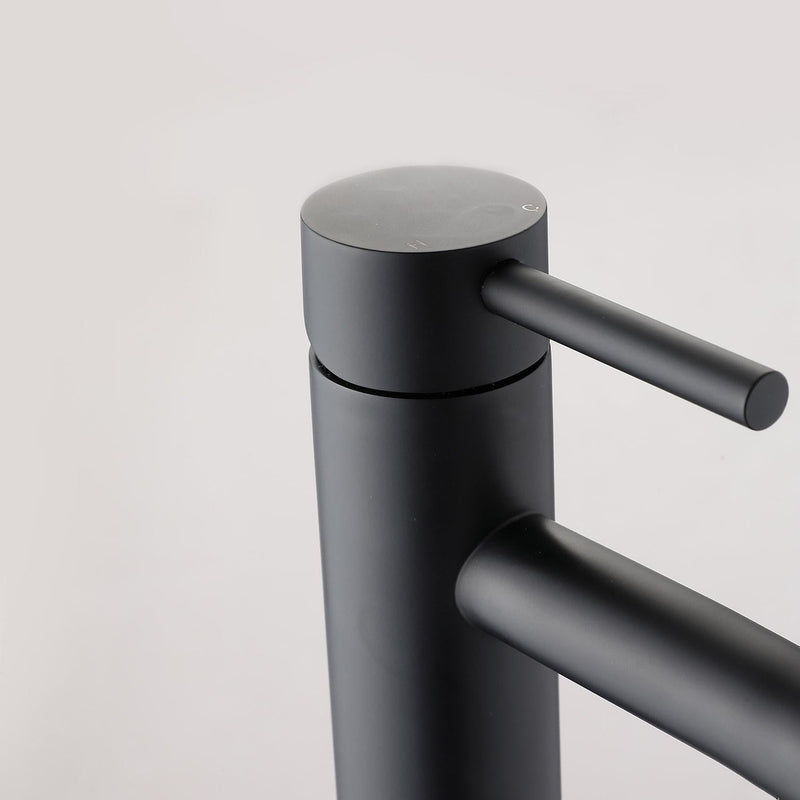 Matte Black Cold Water Basin Tap – Noira-Round-State of Style