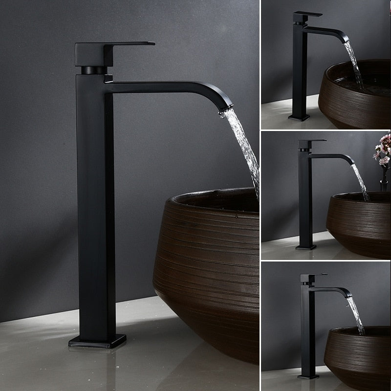 Matte Black Cold Water Basin Tap – Noira-Round-State of Style