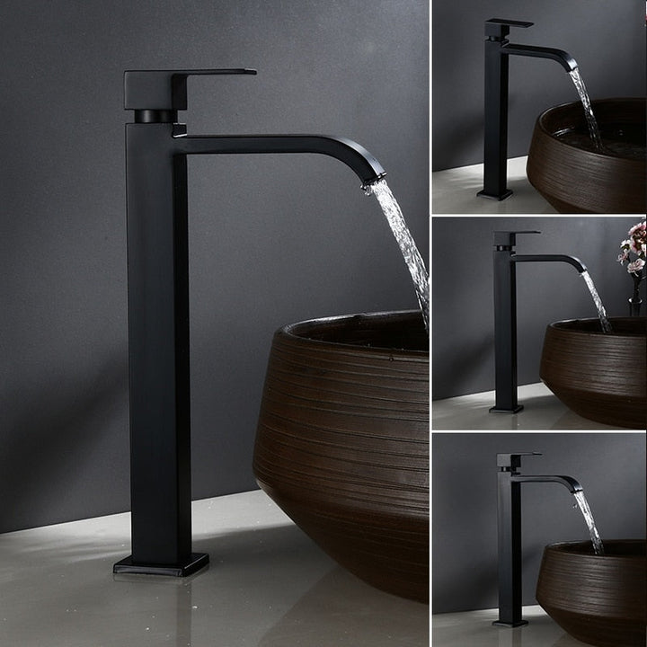 Matte Black Cold Water Basin Tap – Noira-Round-State of Style