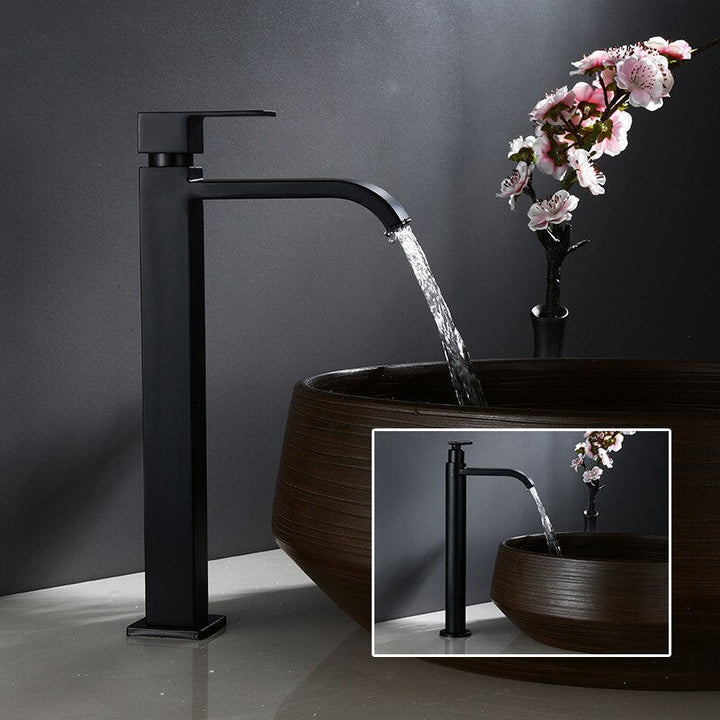 Matte Black Cold Water Basin Tap – Noira-Round-State of Style