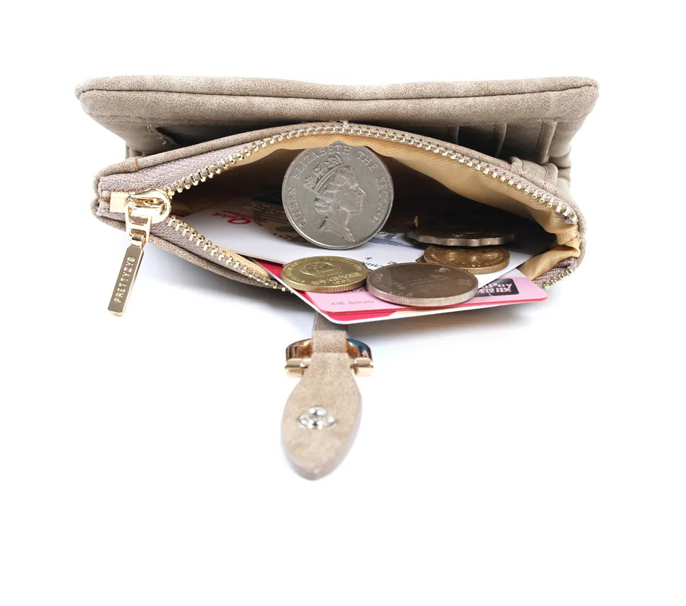 Matte Women's Wallet – Elegant & Compact Vintage Clutch-Black-State of Style
