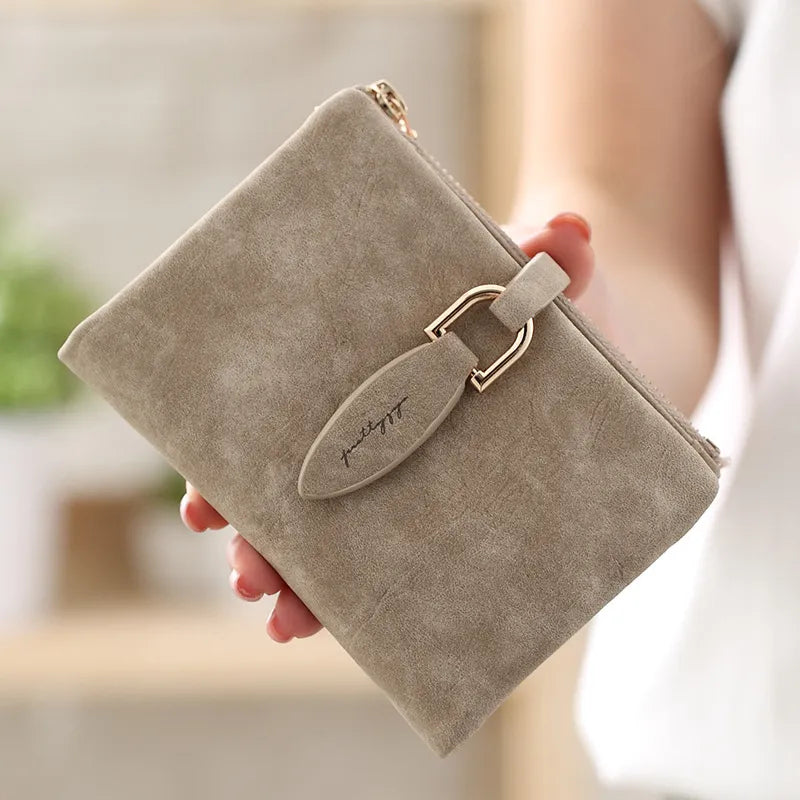 Matte Women's Wallet – Elegant & Compact Vintage Clutch-Black-State of Style