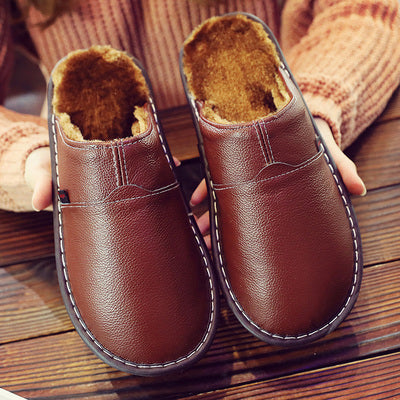 Matthias Leather Waterproof Men's Slippers-Brown-6-State of Style