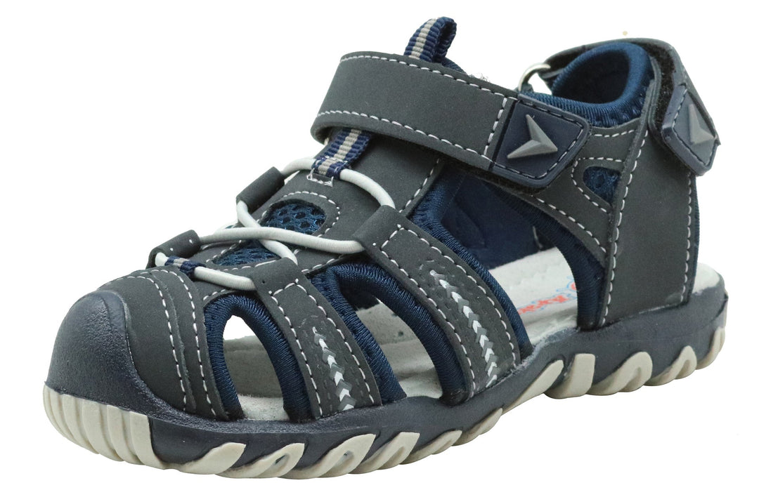 Max - Orthopedische Sportieve Waterbestendige Sandalen-Donkerblauw Grijs-25-State of Style