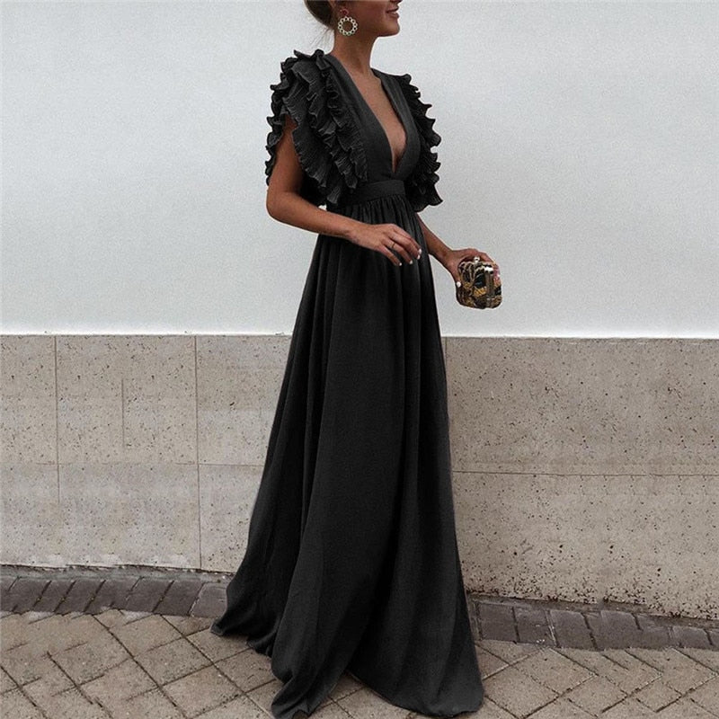 Maxi Dress | Elegant and Comfortable-Black-S-State of Style