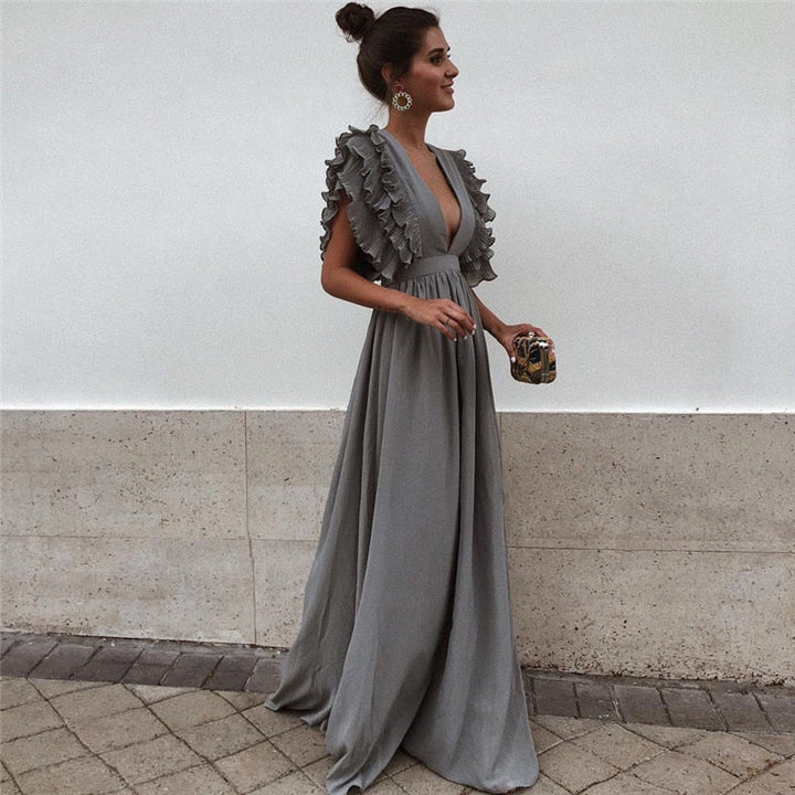Maxi Dress | Elegant and Comfortable-Gray-S-State of Style