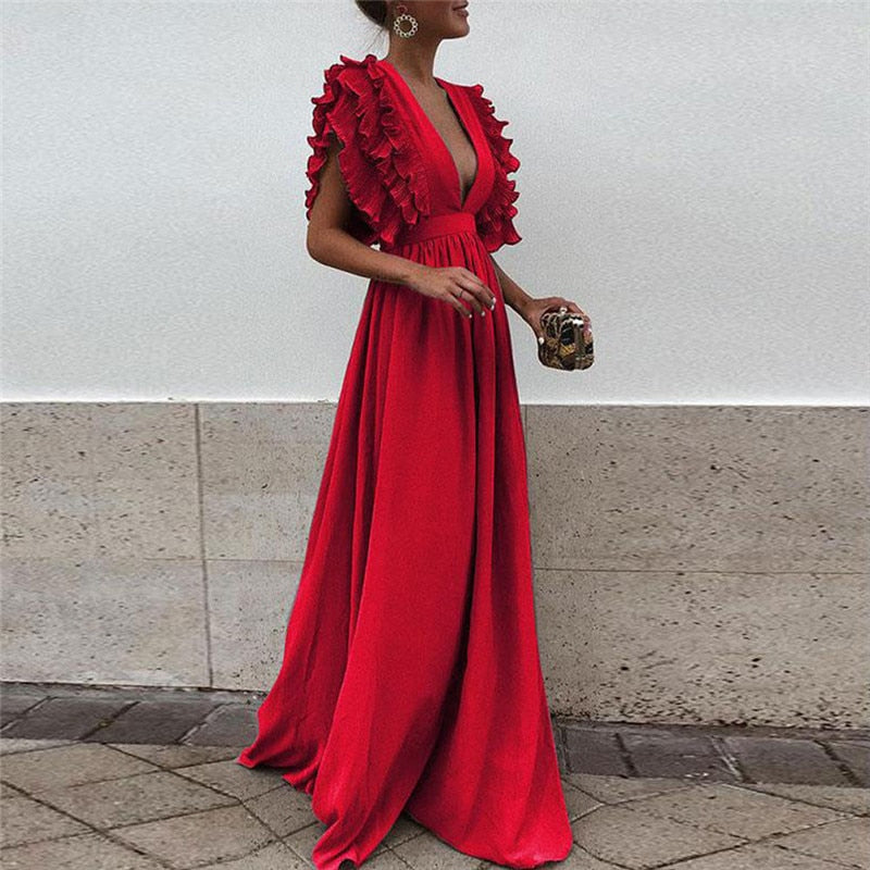 Maxi Dress | Elegant and Comfortable-Red-S-State of Style