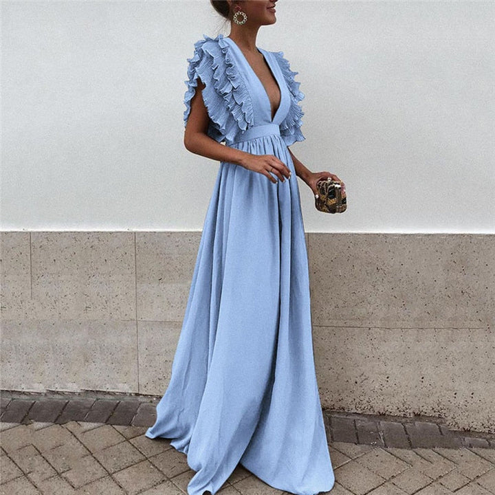 Maxi Dress | Elegant and Comfortable-Sky blue-S-State of Style