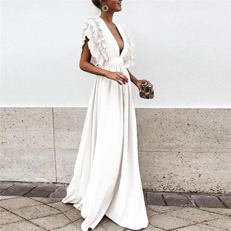 Maxi Dress | Elegant and Comfortable-White-S-State of Style