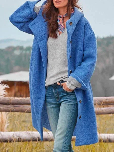 Maxi Hooded Capes for Women - Isabella-Sapphire Blue-S-State of Style