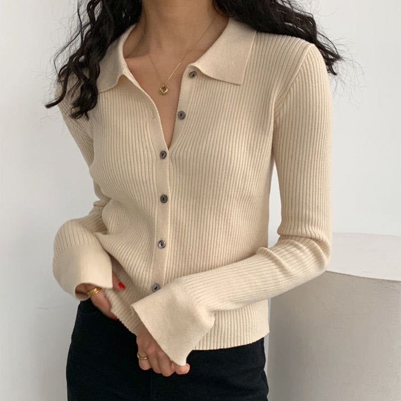 MaykesShirt | Women's Elegant & Cosy Knit Sweater-Apricot-S-State of Style
