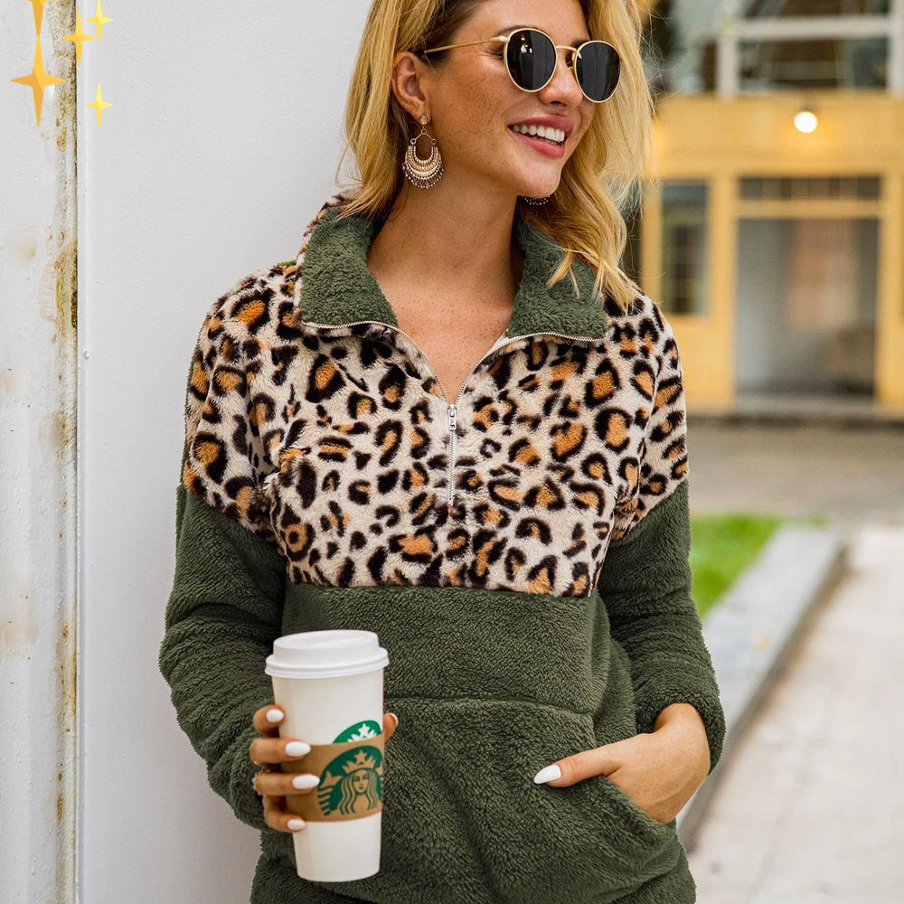 McKaylasShirt | Women's Stylish & Warm Knit Sweater-White with Brown-S-State of Style