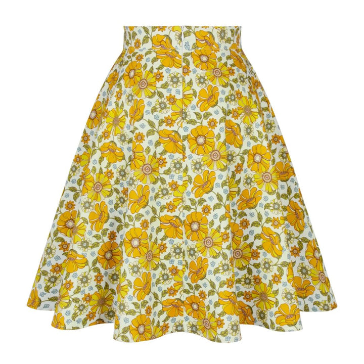 Megan Traditional Skirt – Vintage Floral A-Line Cotton Midi-S-State of Style