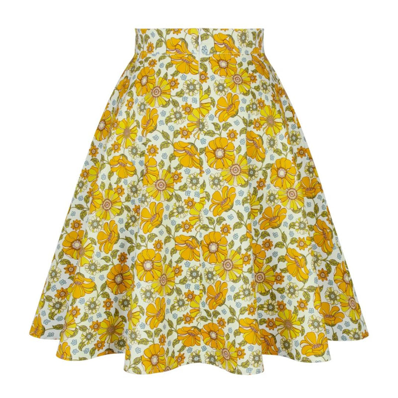 Megan Traditional Skirt – Vintage Floral A-Line Cotton Midi-S-State of Style