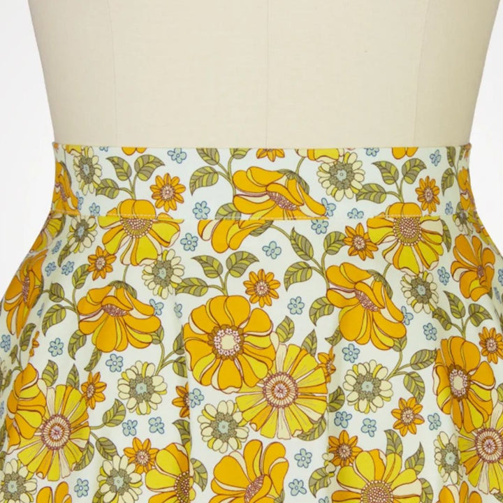 Megan Traditional Skirt – Vintage Floral A-Line Cotton Midi-S-State of Style