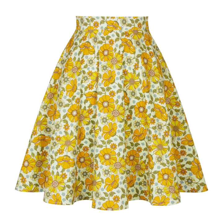 Megan Traditional Skirt – Vintage Floral A-Line Cotton Midi-S-State of Style