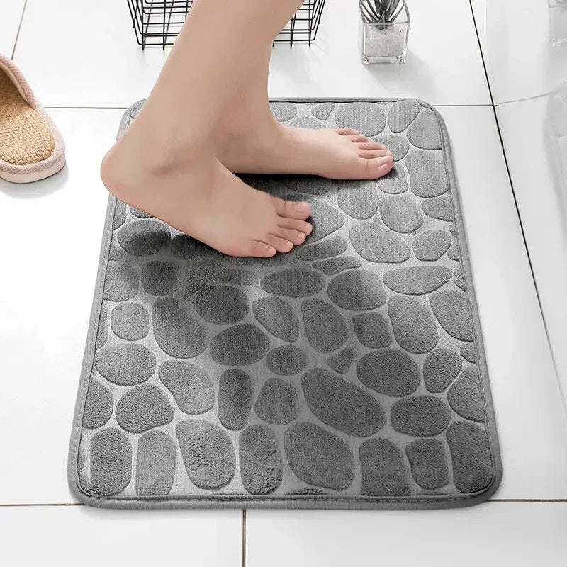 MEMORY FOAM NON-SLIP BATHROOM & LIVING ROOM MAT – EMBOSSED VELVET DESIGN-Pink-State of Style
