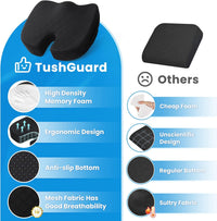 Memory Foam Seat Cushion for Chair - Car and Office Chair Comfort-L-Black-State of Style
