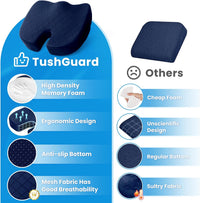 Memory Foam Seat Cushion for Chair - Car and Office Chair Comfort-L-Black-State of Style