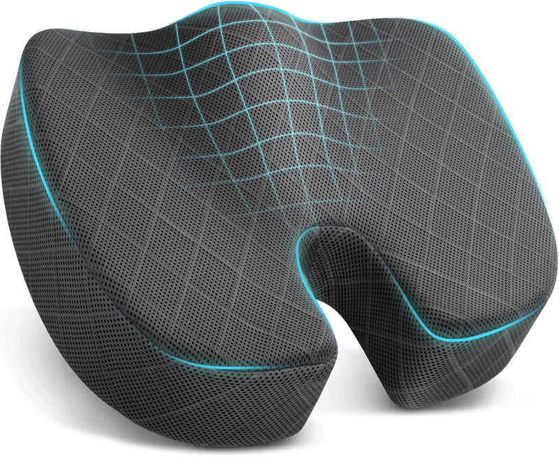 Memory Foam Seat Cushion for Chair - Car and Office Chair Comfort-L-Grey-State of Style
