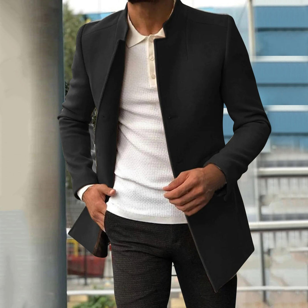 Men's Autumn/Winter Tweed Coat – Lazaro-Black-S-State of Style