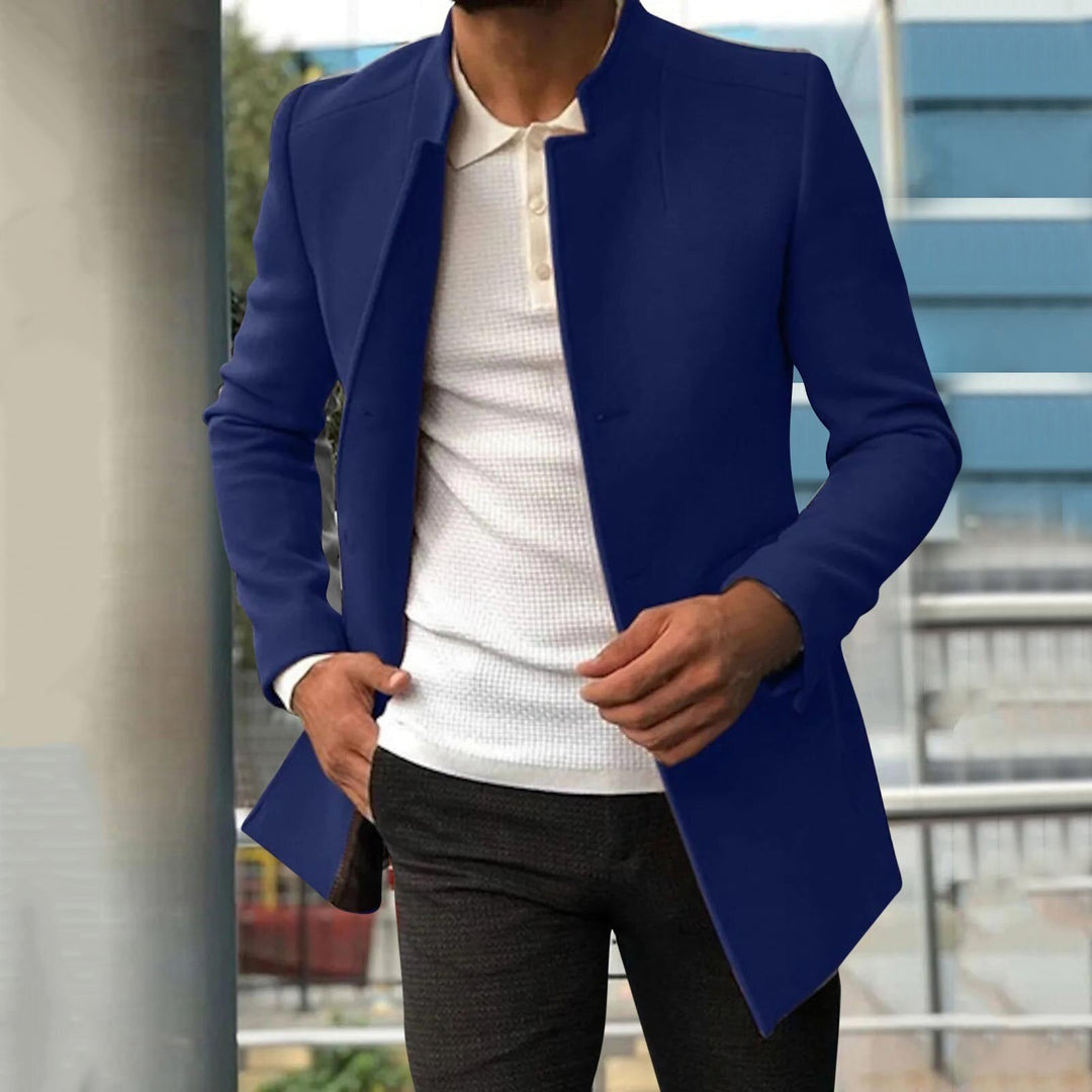 Men's Autumn/Winter Tweed Coat – Lazaro-Blue-S-State of Style