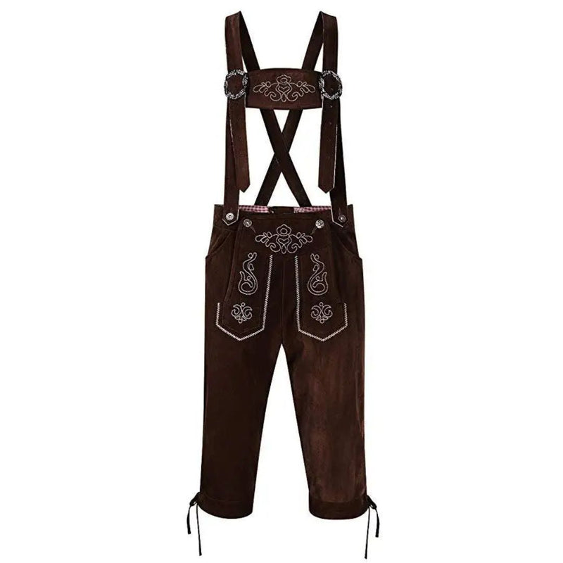 Men’s Bavarian Leather Pants Warren – Premium Oktoberfest Attire-Brown-S-State of Style