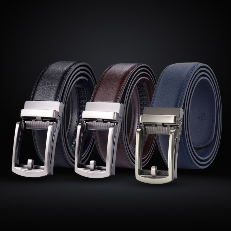 Men's Belt with Automatic Buckle - SnapFit Belt-Black-State of Style