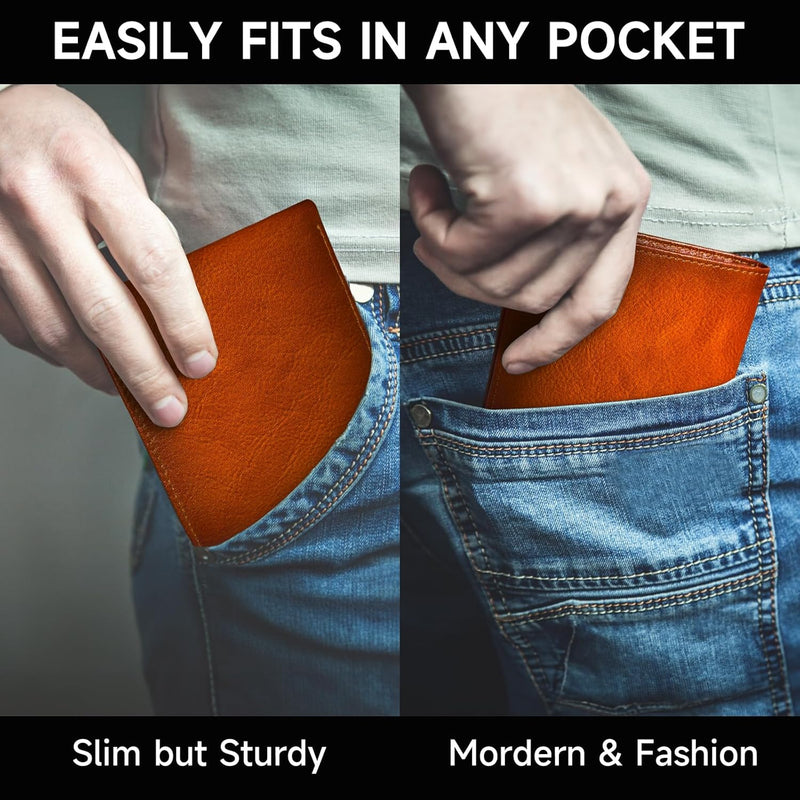 Men's Bifold Wallet made of Top Grain Leather - EliteFold-Brown-State of Style
